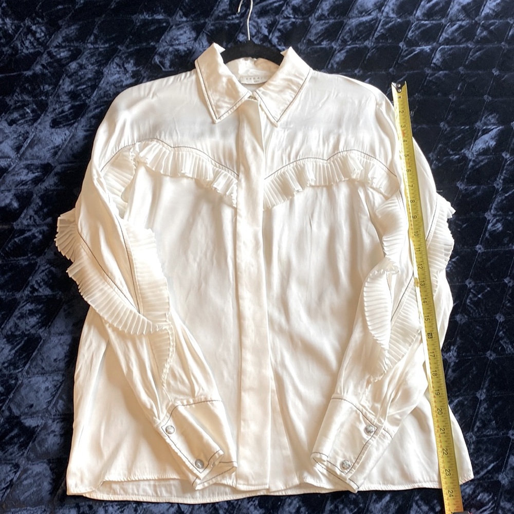 Sandro. Soft white. Silk.